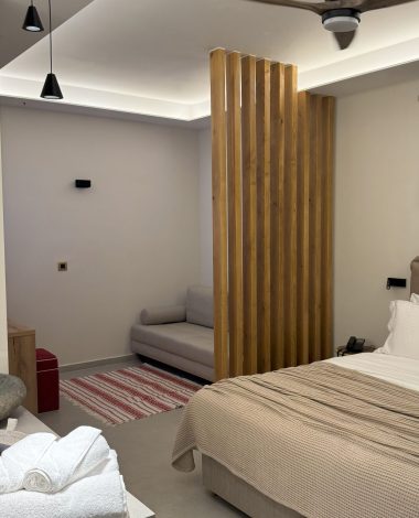 The Noverian Antama executive double room with side sea view